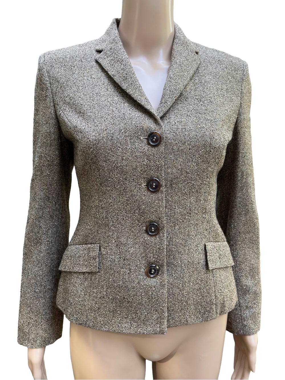 Vintage Piazza Sempione Italy Wool Silk Tweed Blazer IT 40